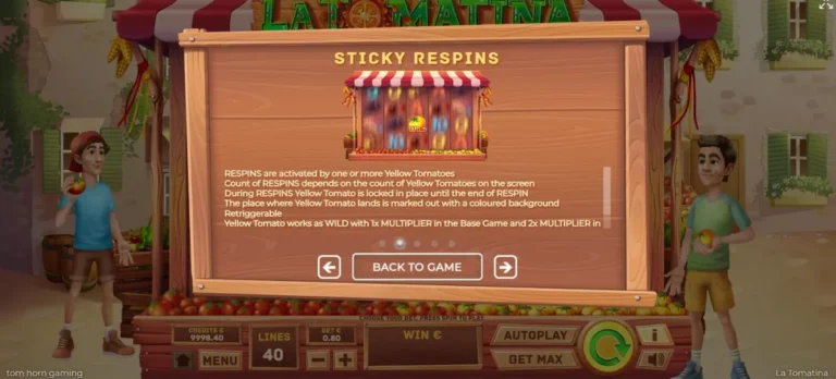 Reglas de Sticky Respins en La Tomatina